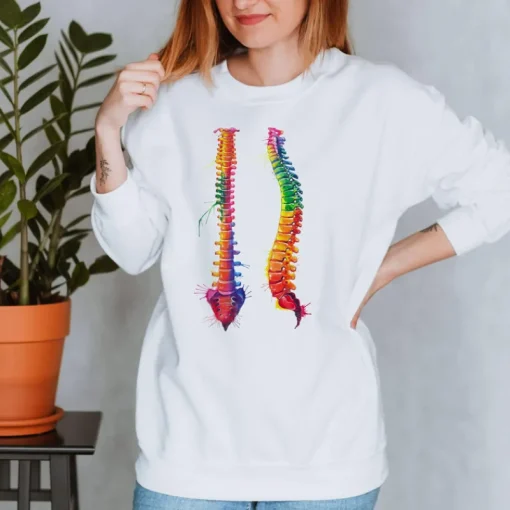 Codex Anatomicus Sweatshirts^Spine Unisex Sweatshirt - Watercolor