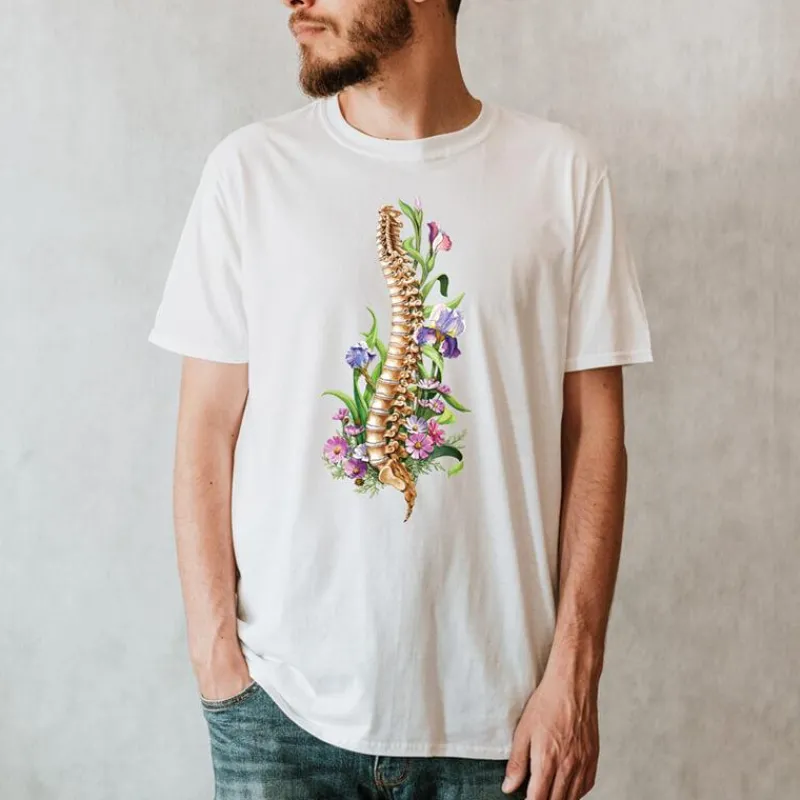 Codex Anatomicus T-shirts^Spine Unisex T-Shirt - Floral