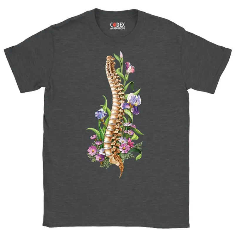 Codex Anatomicus T-shirts^Spine Unisex T-Shirt - Floral