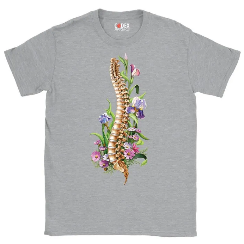 Codex Anatomicus T-shirts^Spine Unisex T-Shirt - Floral