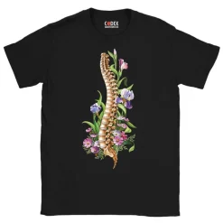 Codex Anatomicus T-shirts^Spine Unisex T-Shirt - Floral