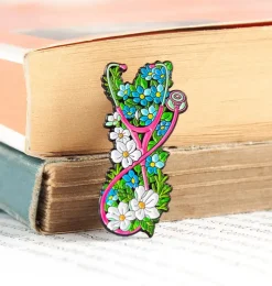 Codex Anatomicus Enamel Pins^Stethoscope with flowers - Enamel pin