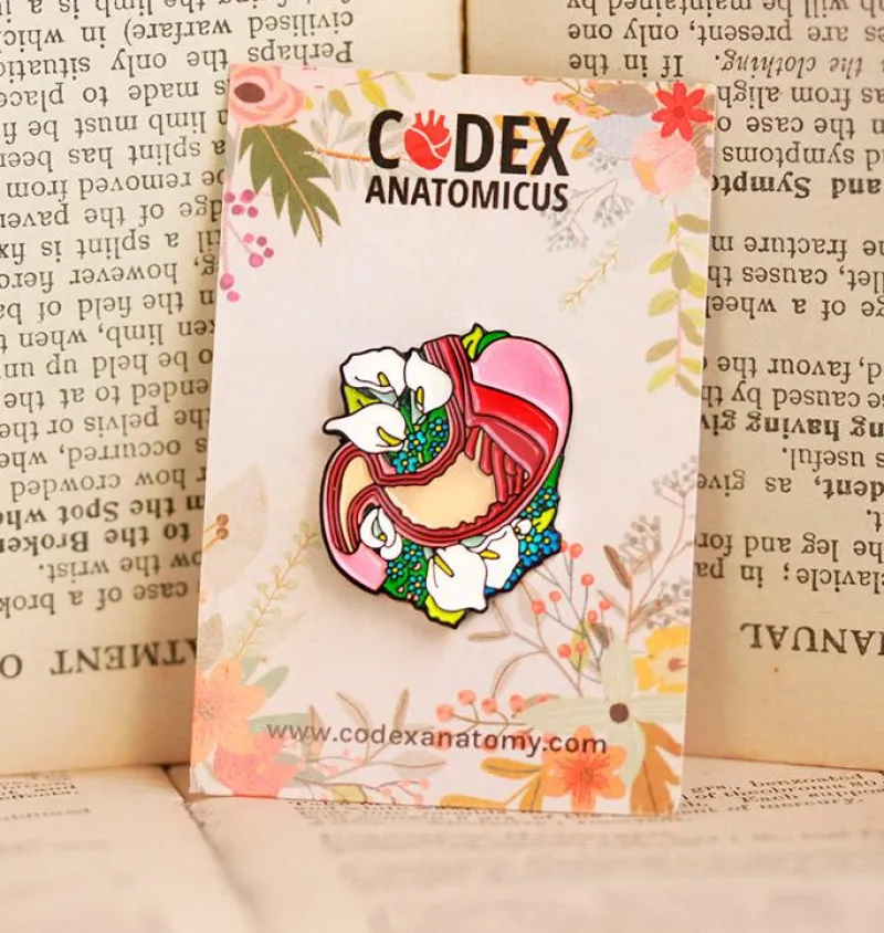 Codex Anatomicus Enamel Pins^Stomach with flowers - Enamel pin