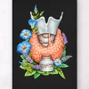 Codex Anatomicus Various Organs^Thyroid anatomy art - Floral - Black