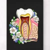 Codex Anatomicus Dental Anatomy^Tooth anatomy II - Floral - Black