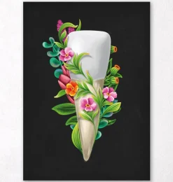 Codex Anatomicus Dental Anatomy^Tooth anatomy III - Floral - Black