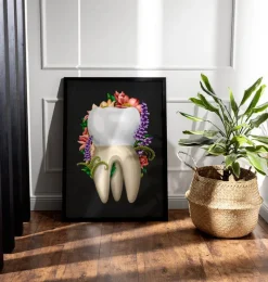Codex Anatomicus Dental Anatomy^Tooth anatomy IV - Floral - Black