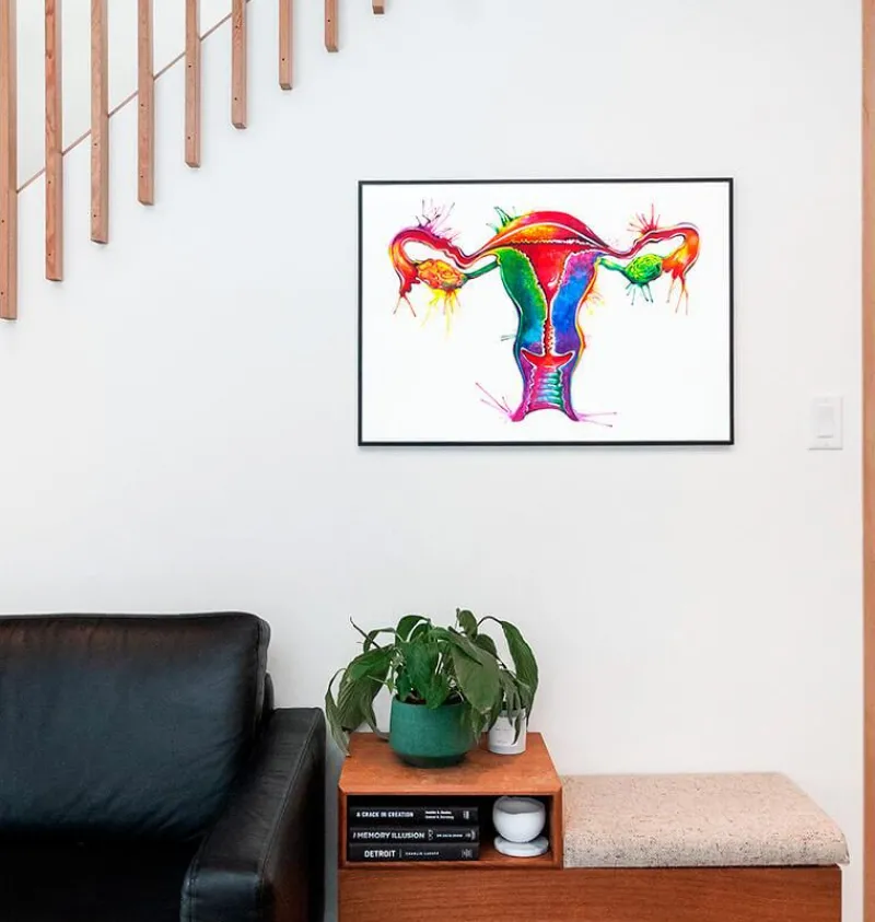 Codex Anatomicus Obstetrics & Gynecology^Uterus anatomy art - Watercolor splash