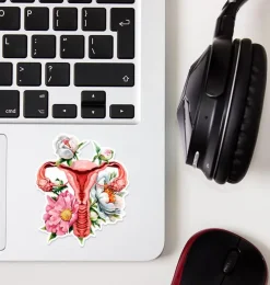 Codex Anatomicus Stickers^Uterus anatomy sticker - Floral