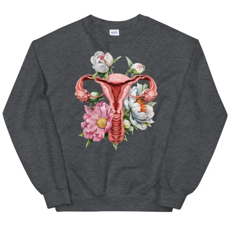Codex Anatomicus Sweatshirts^Uterus Unisex Sweatshirt - Floral