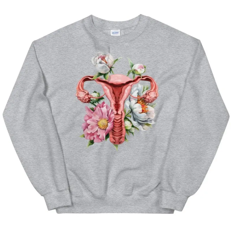 Codex Anatomicus Sweatshirts^Uterus Unisex Sweatshirt - Floral