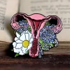 Codex Anatomicus Enamel Pins^Uterus with flowers - Enamel pin