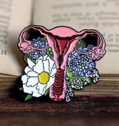 Codex Anatomicus Enamel Pins^Uterus with flowers - Enamel pin
