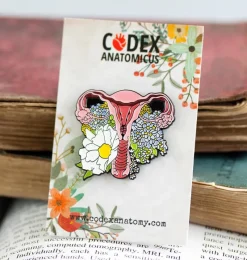 Codex Anatomicus Enamel Pins^Uterus with flowers - Enamel pin