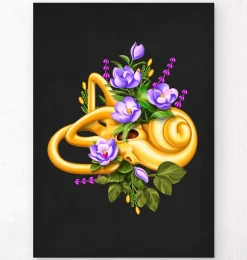 Codex Anatomicus Various Organs^Vestibular system - Floral - Black