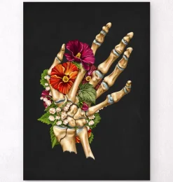 Codex Anatomicus Skull & Skeleton | Hands & Legs^Wrist fracture - Floral - Black