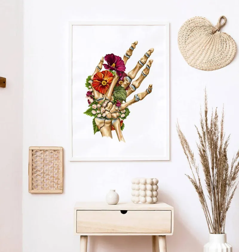 Codex Anatomicus Skull & Skeleton | Hands & Legs^Wrist fracture - Floral - White